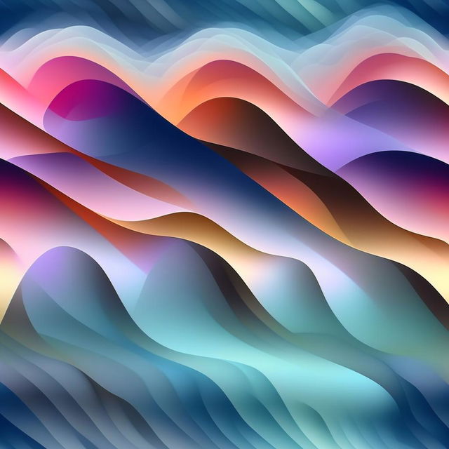 Generate a seamless pattern featuring gradient waves flowing smoothly in an elegant rhythm.