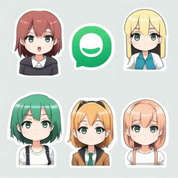 Generate an anime-themed icon appropriate for WhatsApp.