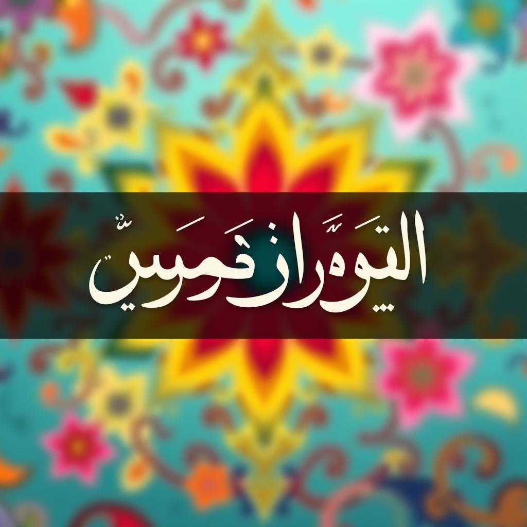 An artistic representation featuring the text 'حزب الوحدة الكامل' written in beautiful Diwani script