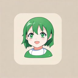 Generate an anime-themed icon appropriate for WhatsApp.