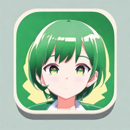 Generate an anime-themed icon appropriate for WhatsApp.