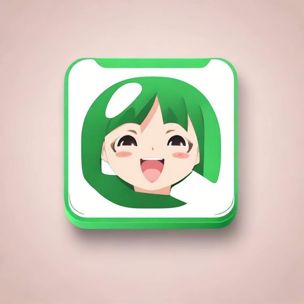 Generate an anime-themed icon appropriate for WhatsApp.