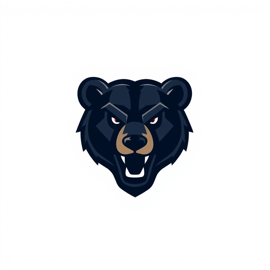 An energetic logo featuring a stylized bear face, designed with dark colors contrasting sharply against a clean white background