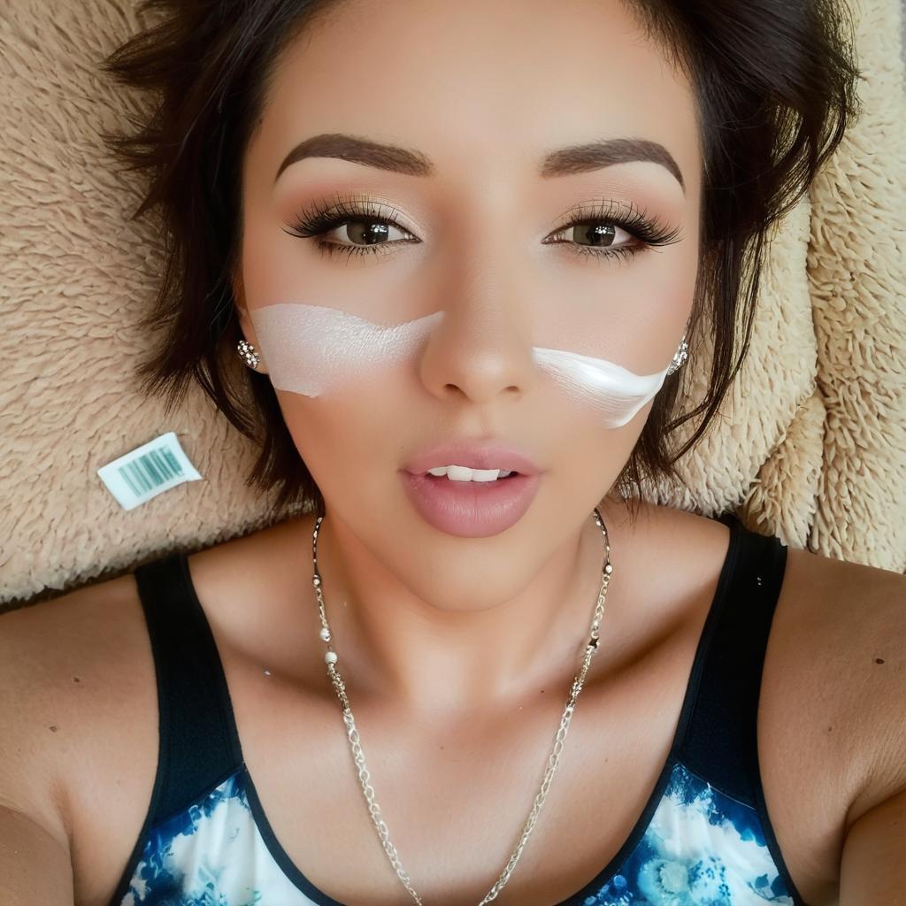 Keep the picture the same but add white goo on her face