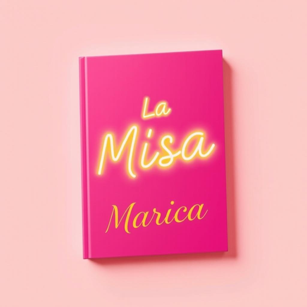 A vibrant and eye-catching book cover for a story titled 'La Misa Marica'