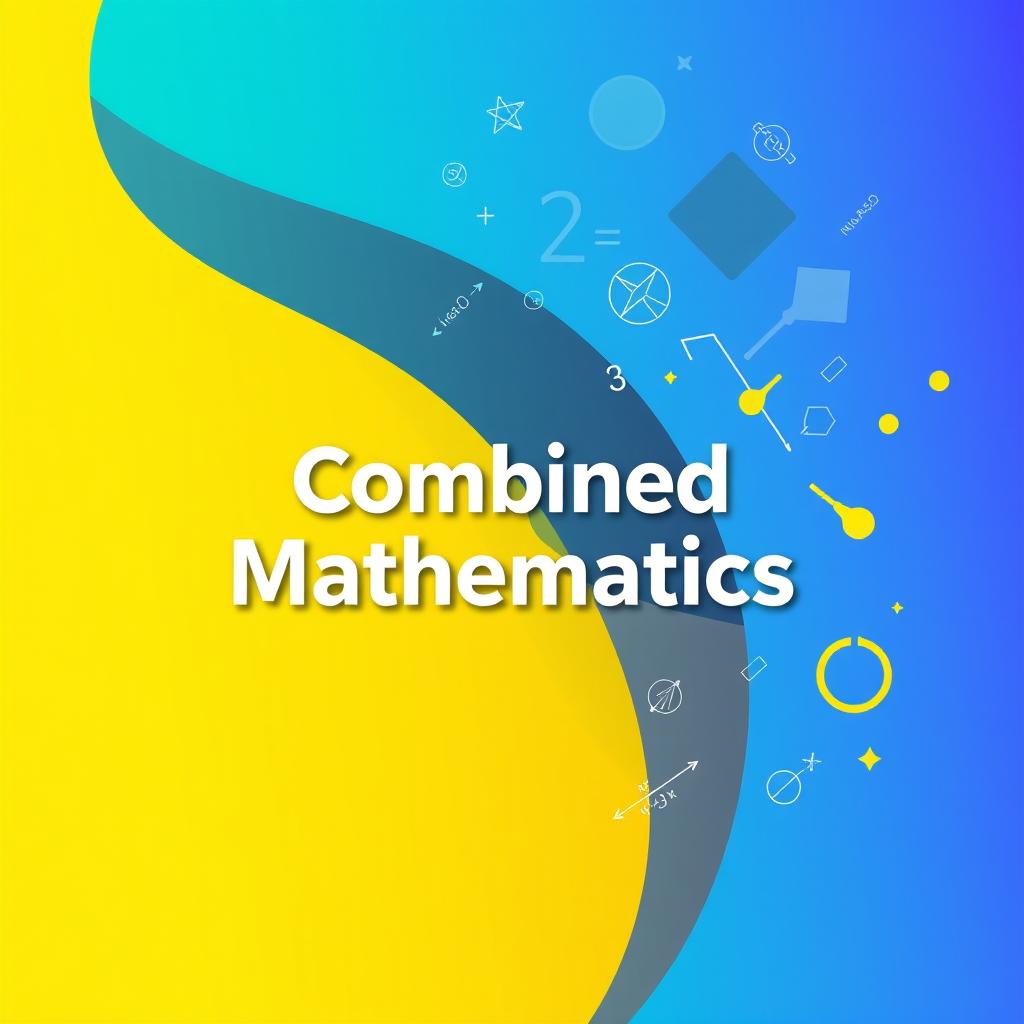 A beautiful book cover design for a combined mathematics textbook titled 'Combined Mathematics'