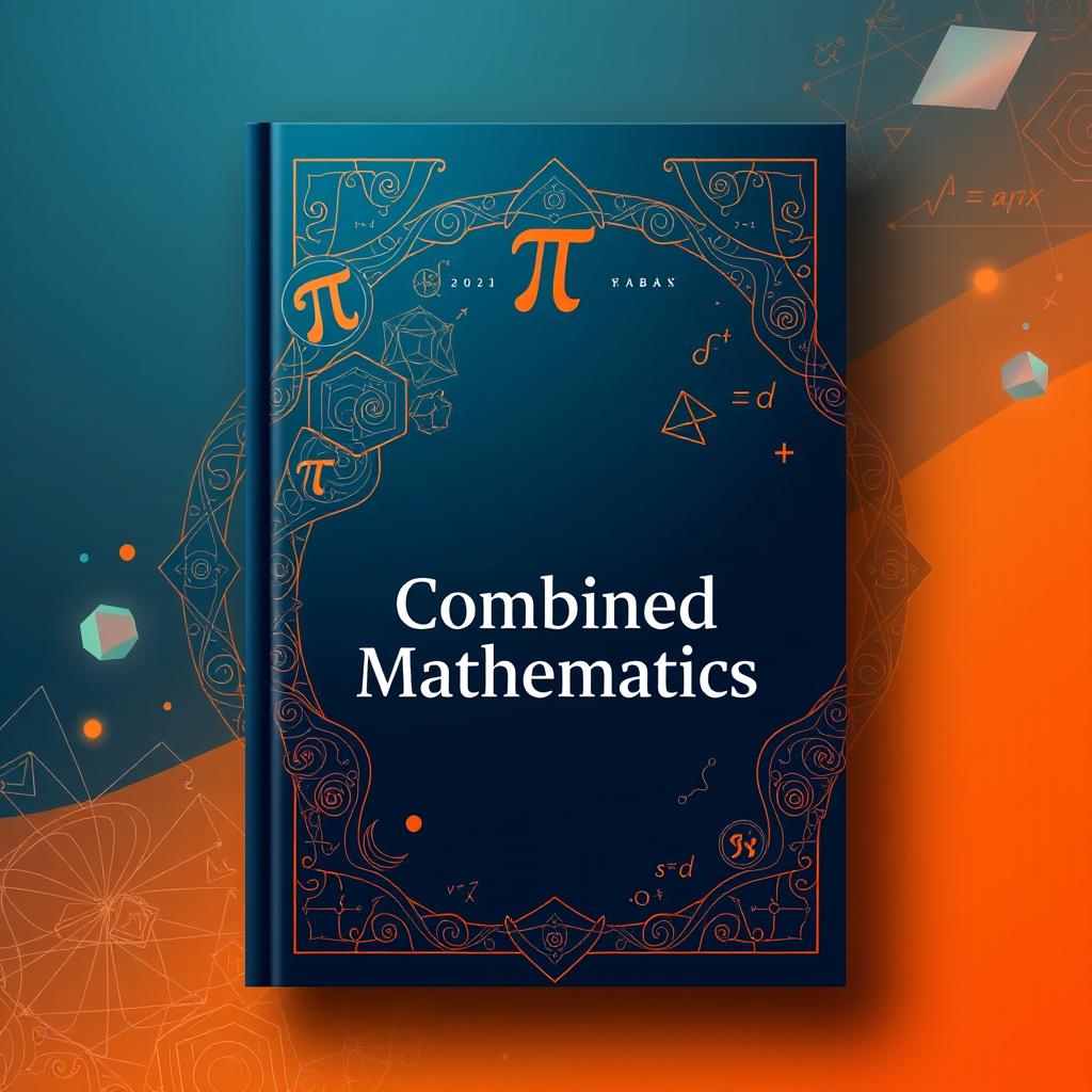 An elegant book cover design for a combined mathematics textbook titled 'Combined Mathematics'
