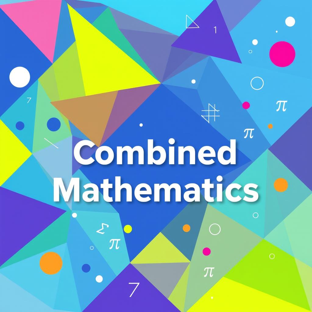 A visually striking cover page design for a mathematics book titled 'Combined Mathematics'