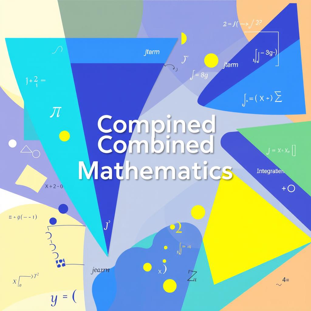 An attractive cover page design for a mathematics book titled 'Combined Mathematics'