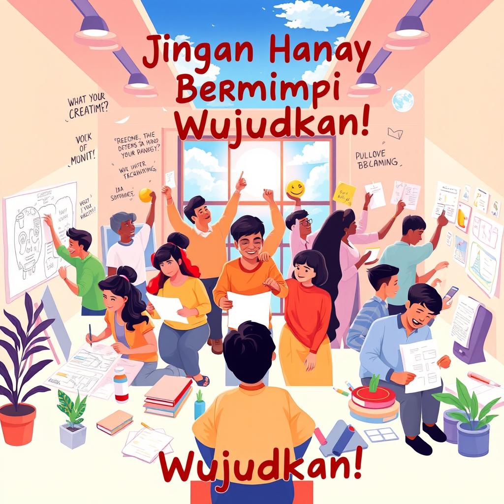 An uplifting illustration encapsulating the message 'Jangan Hanya Bermimpi, Wujudkan!'