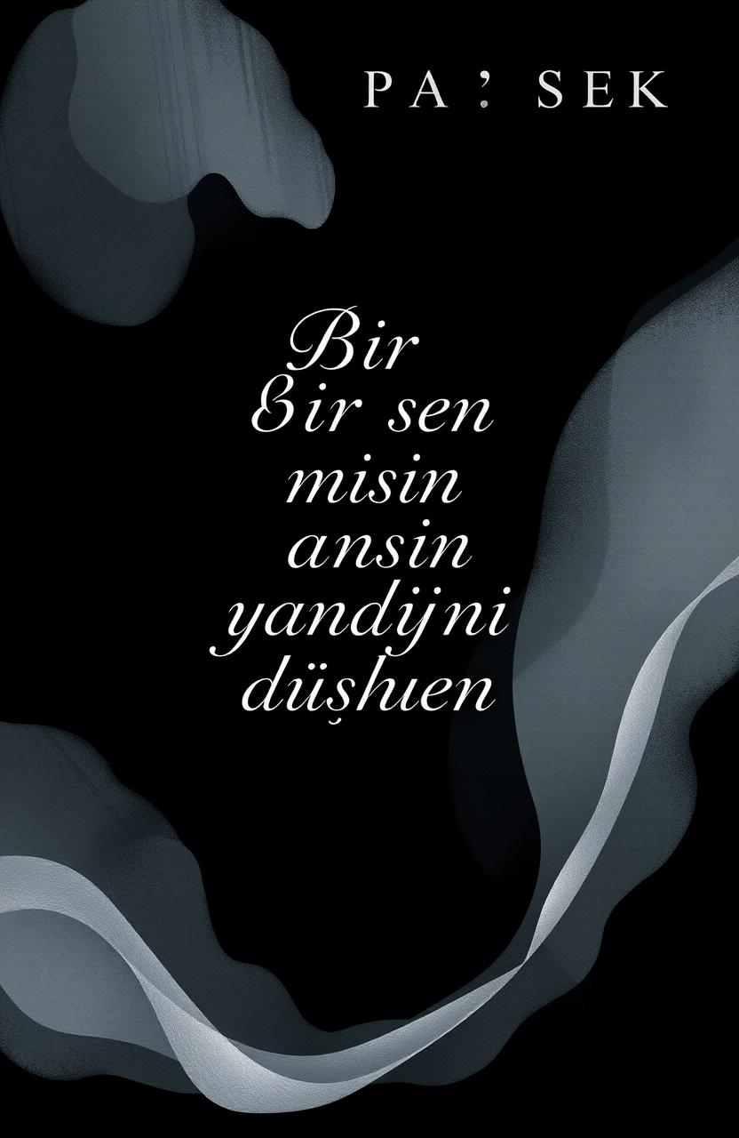 A book cover design for a poetry collection titled "Bir sen misin yandığını düşünen" that focuses on themes of melancholy