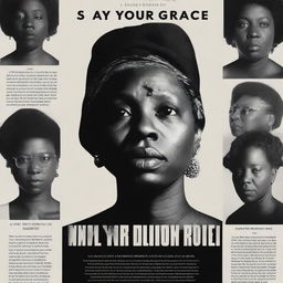 A 27 x 40 digital art film poster for the short documentary 'SAY YOUR GRACE'