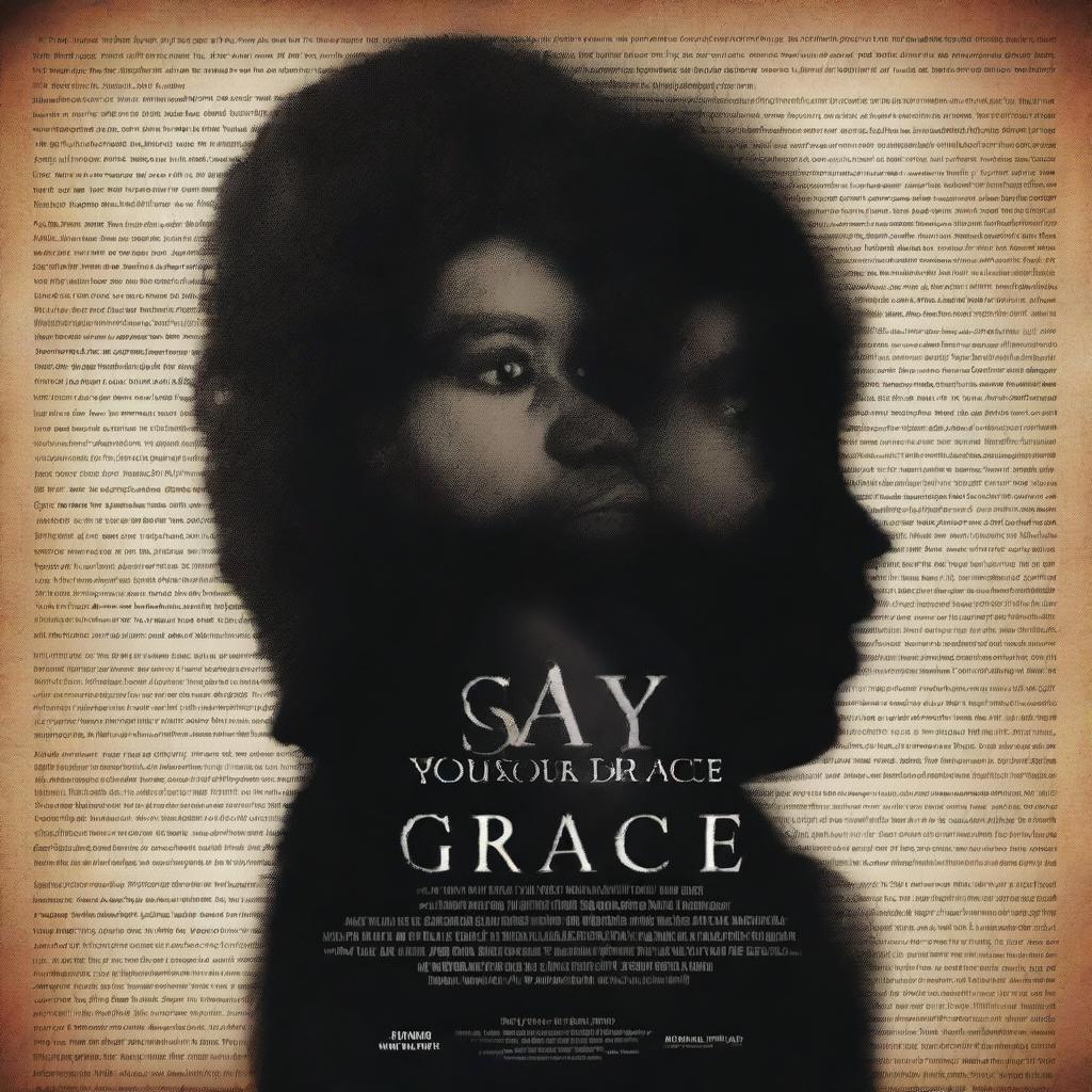 A 27 x 40 inches digital art film poster for the short documentary 'SAY YOUR GRACE'