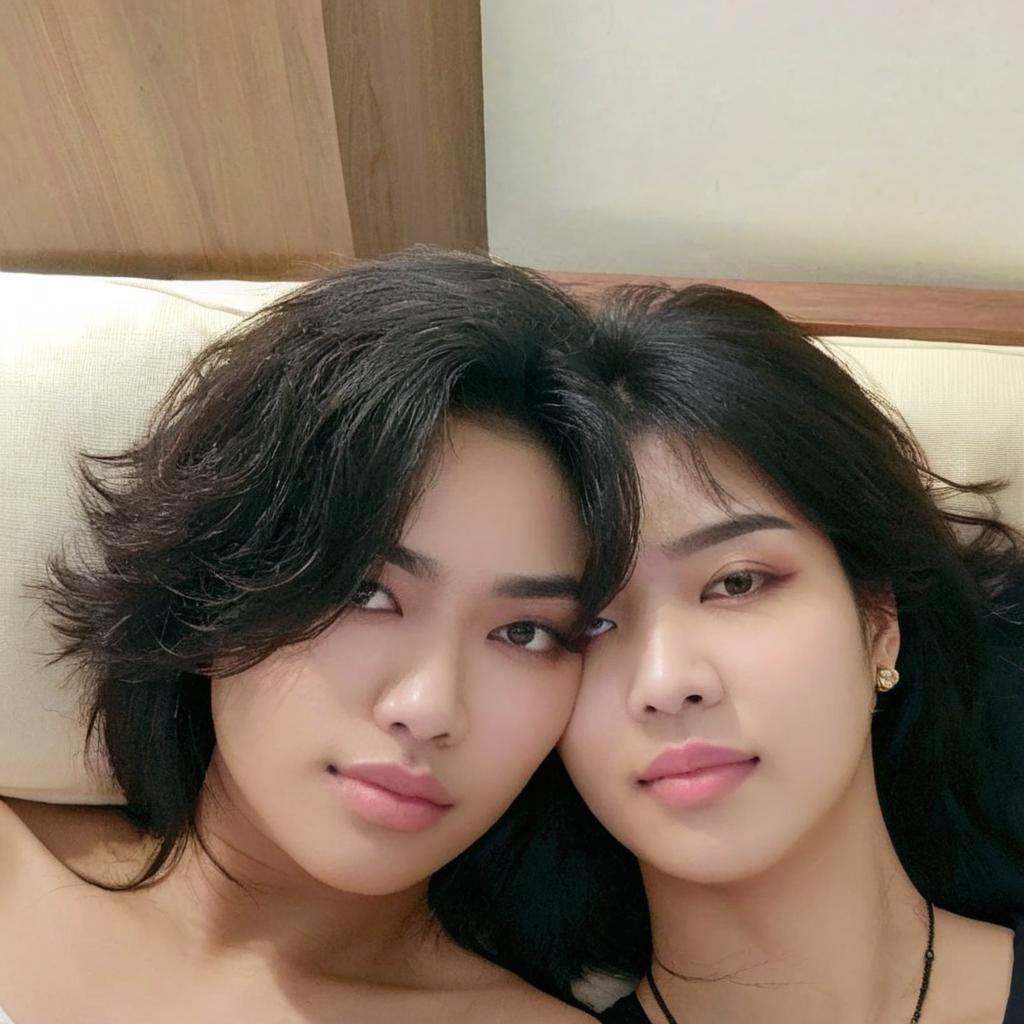Make our heads laying on each other