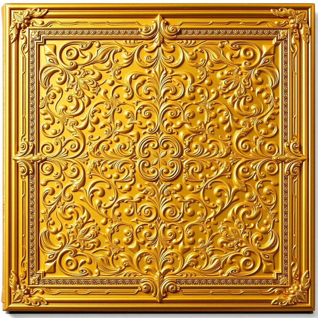 A luxurious book cover design featuring an exquisite embossed golden background that radiates opulence and elegance