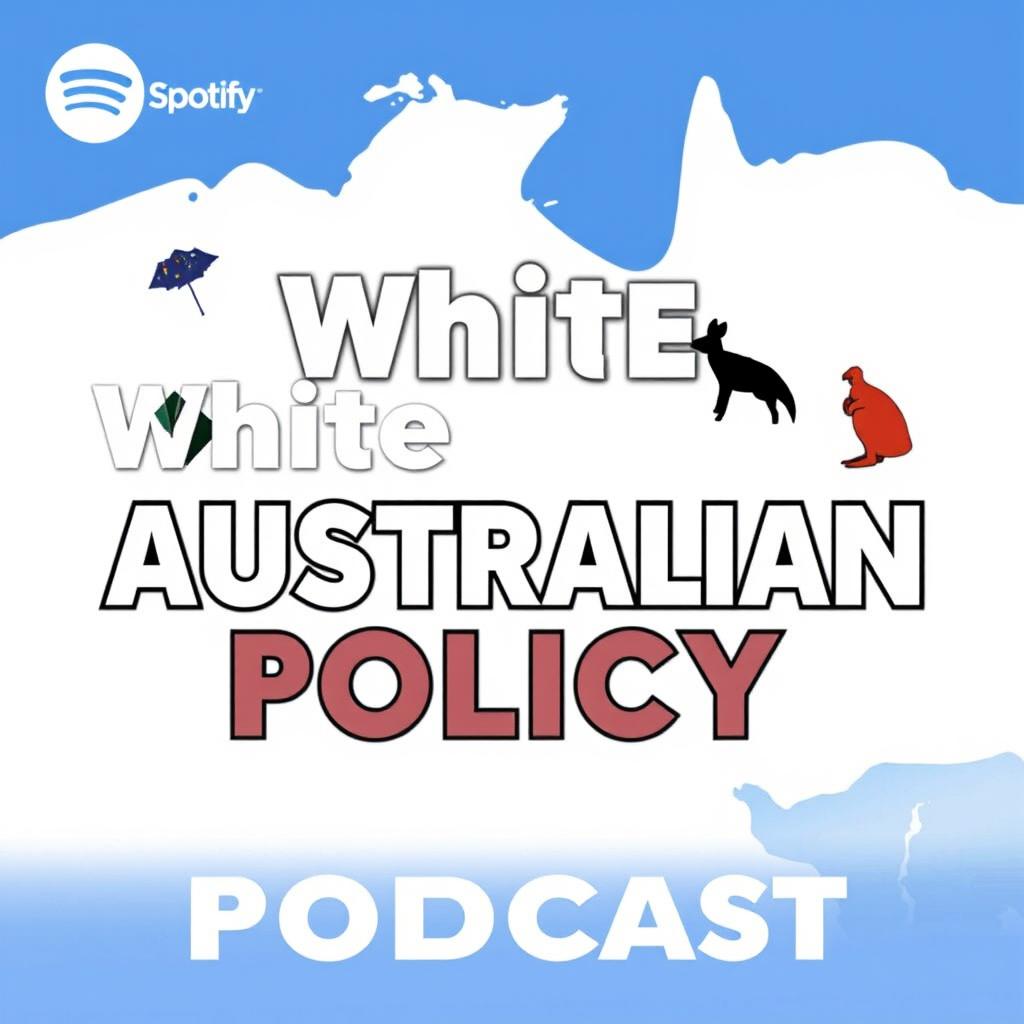 A podcast cover for Spotify titled 'White Australian Policy'