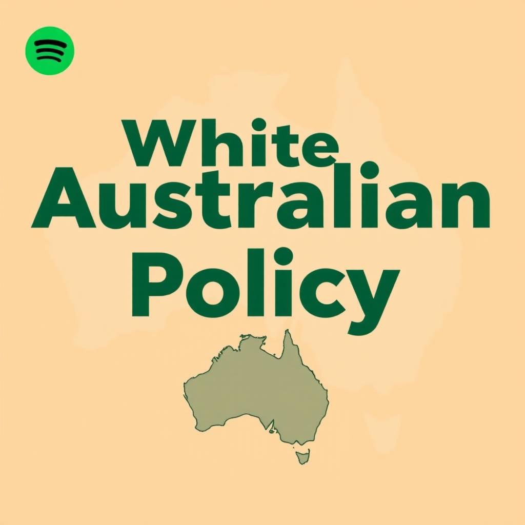 A podcast cover for Spotify titled 'White Australian Policy'