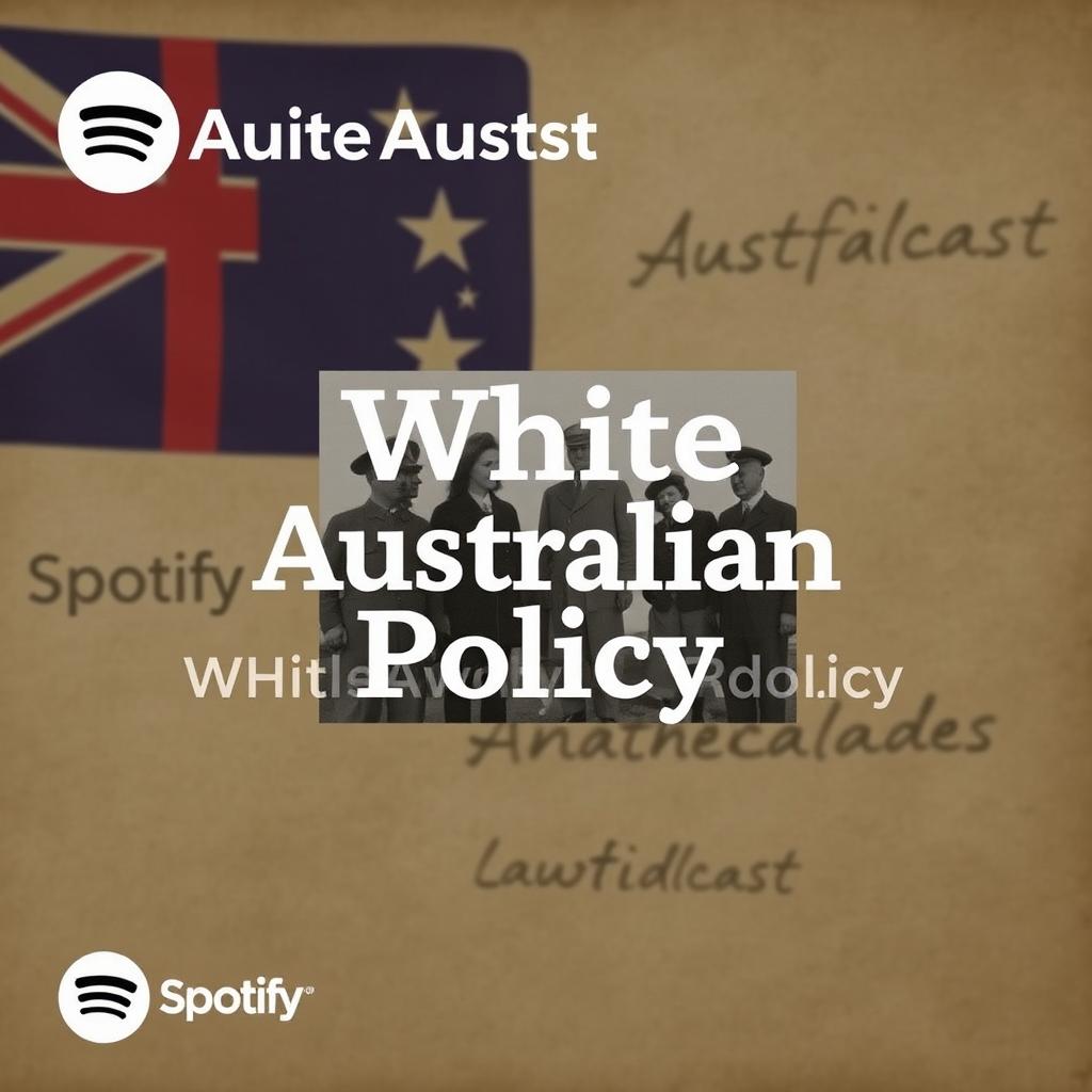 A podcast cover for Spotify titled 'White Australian Policy'
