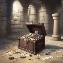 In the basement of an ancient castle, a treasure box filled with jigsaw puzzle pieces sits next to the legendary sword lodged in stone.