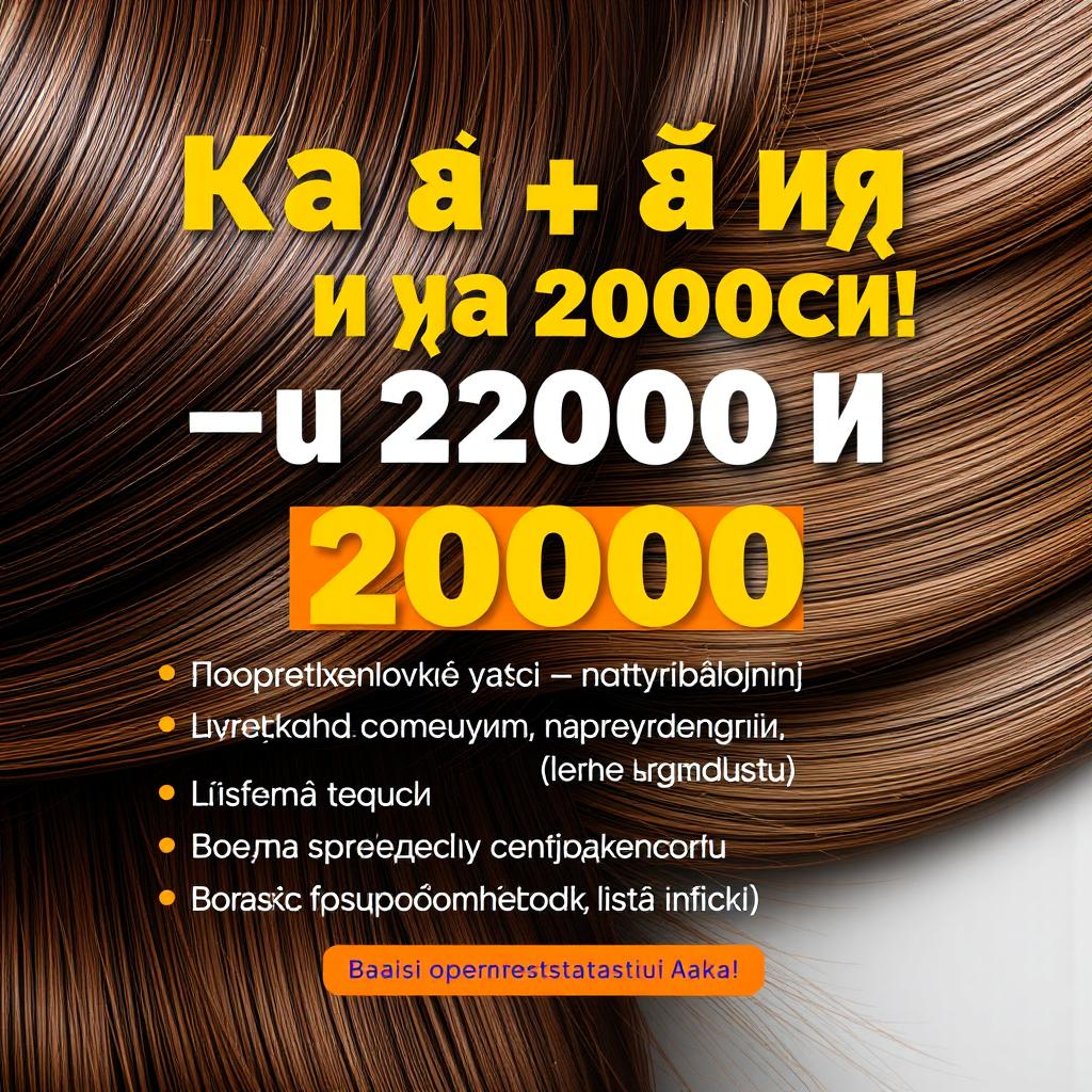 A promotional poster design featuring a bold title at the center saying 'АКЦІЯ! КАПСУЛЬНЕ НАРОЩУВАННЯ + ВОЛОССЯ — ЛИШЕ 2000 ГРН' in large, eye-catching letters