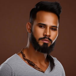 A handsome Indonesian man with Arab features and a stylish beard.