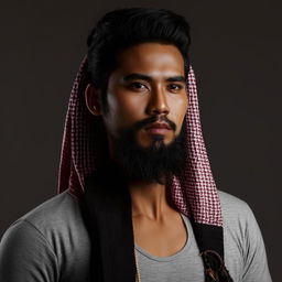 A handsome Indonesian man with Arab features and a stylish beard.