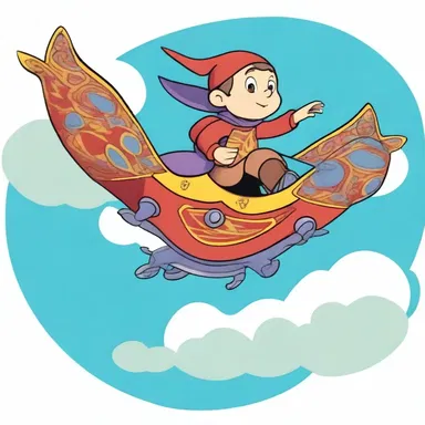 In the animated series, the whimsical character rode a magical flying carpet propelled by an anti-torque rotor.