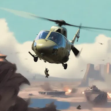 The protagonist, a daring helicopter pilot, skillfully controlled the anti-torque rotor to escape from the enemy stronghold.