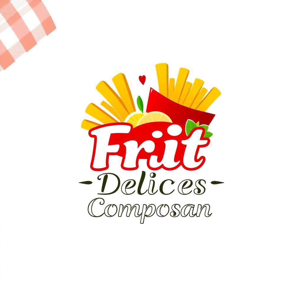 A visually stunning logo design for a gourmet food company named 'Frit Ô Délices Composan'