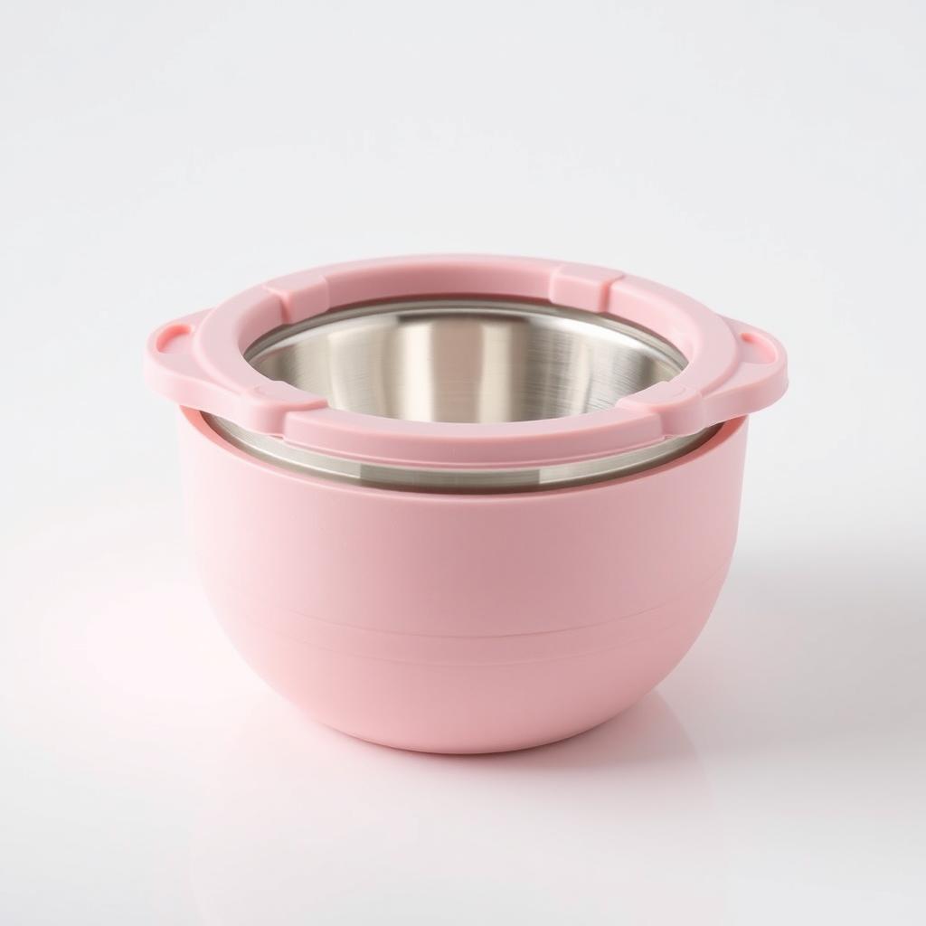 Realistic product photograph of a medium-sized double-walled thermal bowl ('2inbowl' concept)