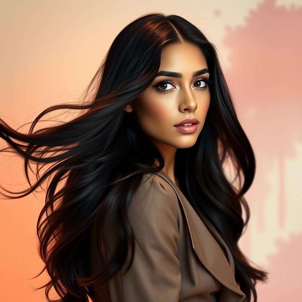 A captivating portrait of Asena Semirbağ, showcasing her beauty and elegance
