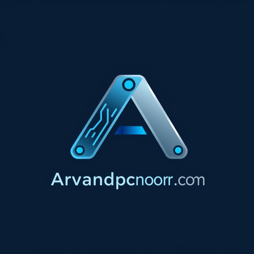 A modern and sleek logo design for 'Arvandpcnoor