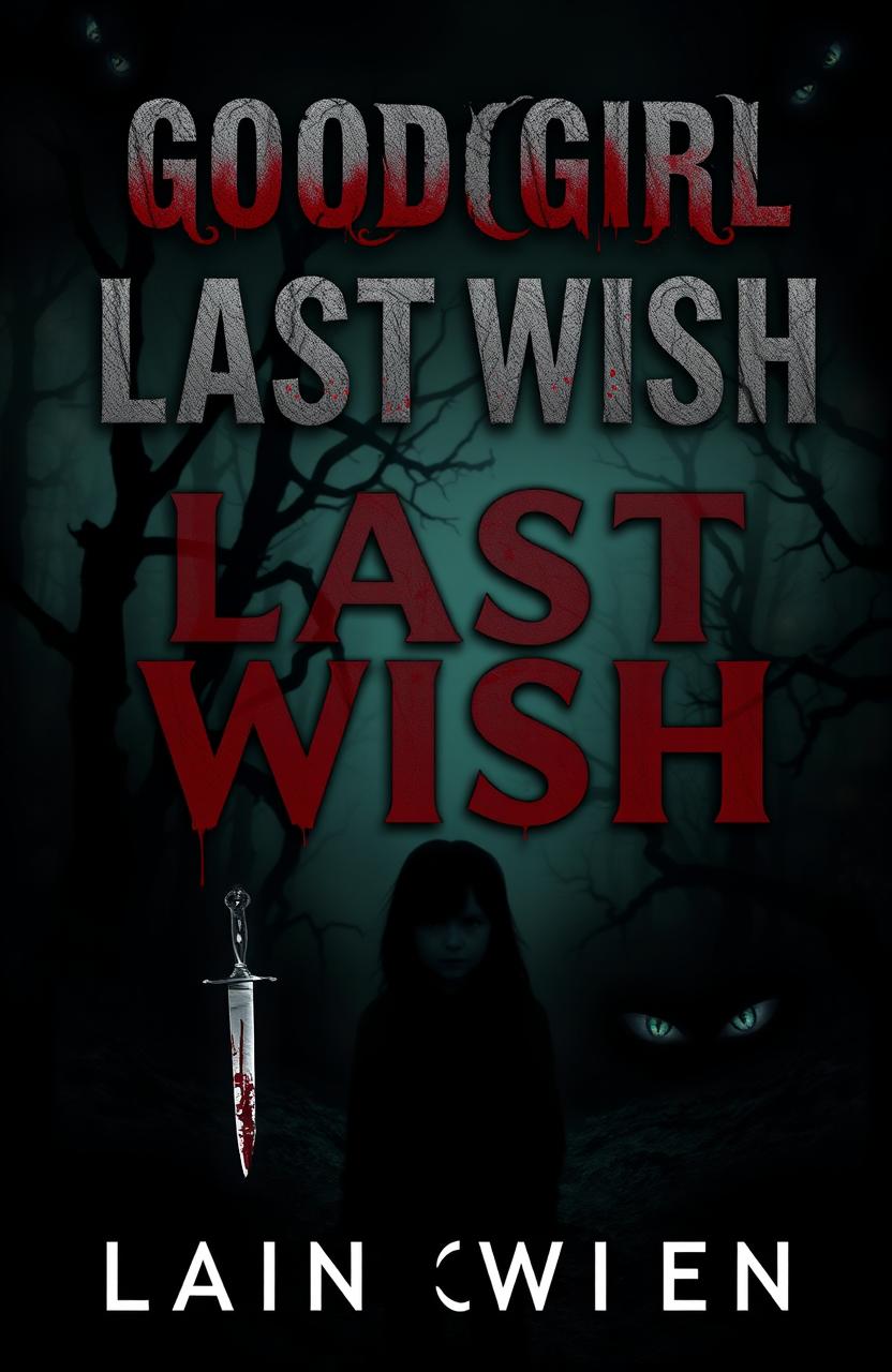 A chilling book cover design featuring the title "Good Girl Last Wish" prominently displayed in bold, ominous lettering