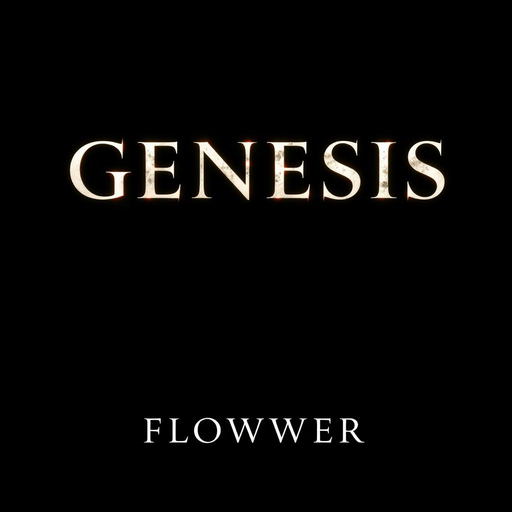 An album cover for an uptempo song featuring the title "GENESIS" in uppercase letters prominently displayed with highlighted effects, standing out against a dark background