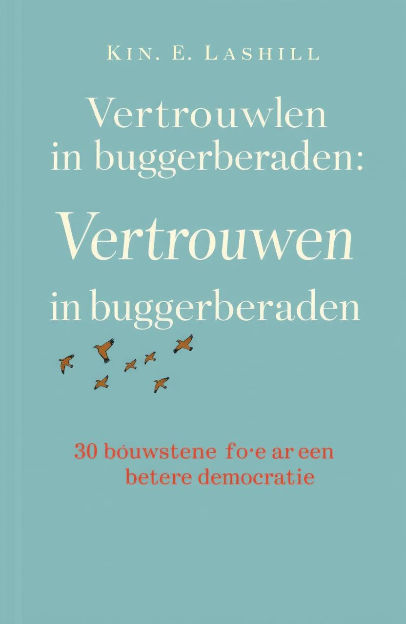A book cover design titled 'Vertrouwen in burgerberaden' featuring a subtitle '30 bouwstenen voor een betere democratie'