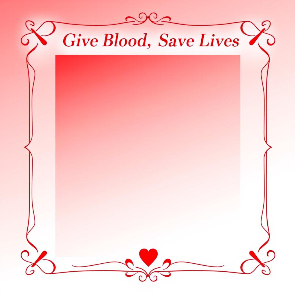 An empty poster frame designed for a blood donation campaign template