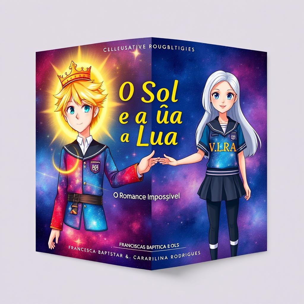 A book cover design inspired by galaxy colors