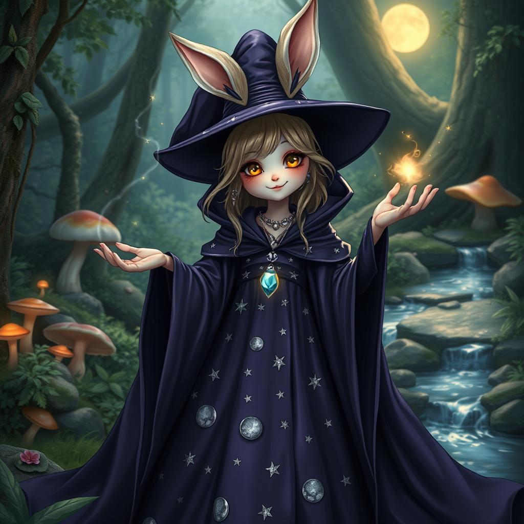 Enchanting Rabbit Girl Witch in a Mystical Forest