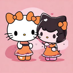 An image of two Hello Kitty characters in high-quality digital art