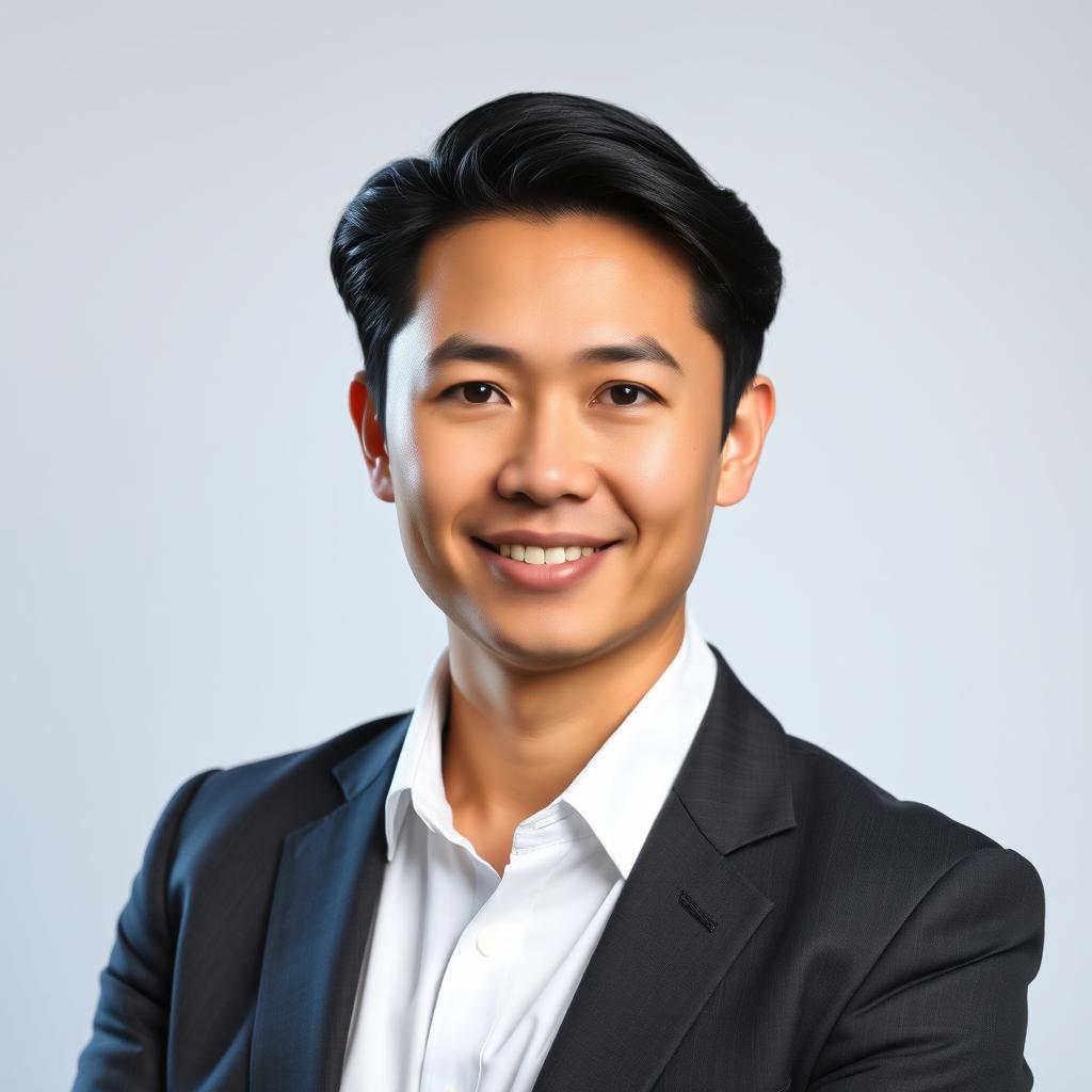 A professional headshot for a resume, featuring a confident individual in business attire