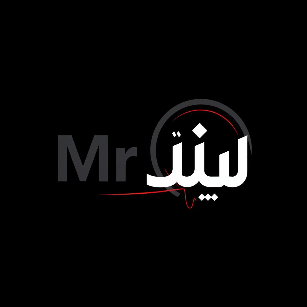 A minimalist logo for a philosophical-satirical TV show called "Mr ليش" in Syrian Arabic dialect