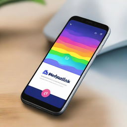 Design a clean and modern logo for an app named 'NeighborLink'. It should indicate community relations and connectivity, using vibrant and inviting colors.