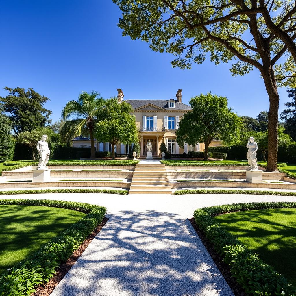 A classic yet luxurious house set in France, showcasing elegant architectural features