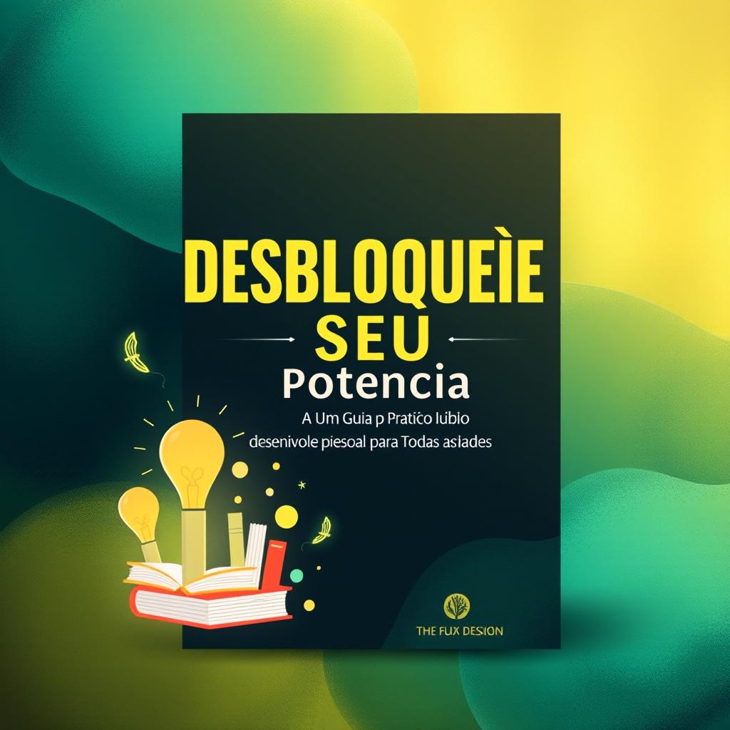 A captivating book cover design featuring the title 'Desbloqueie Seu Potencial' prominently displayed at the top