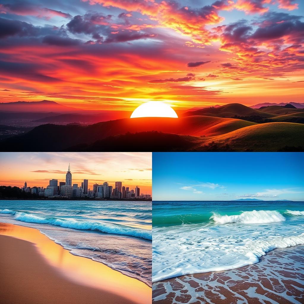 A captivating and artistic collage that seamlessly merges multiple images into one single photograph