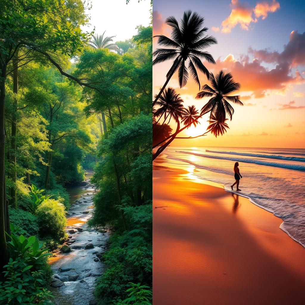 A seamless blend of two distinct and vibrant scenes