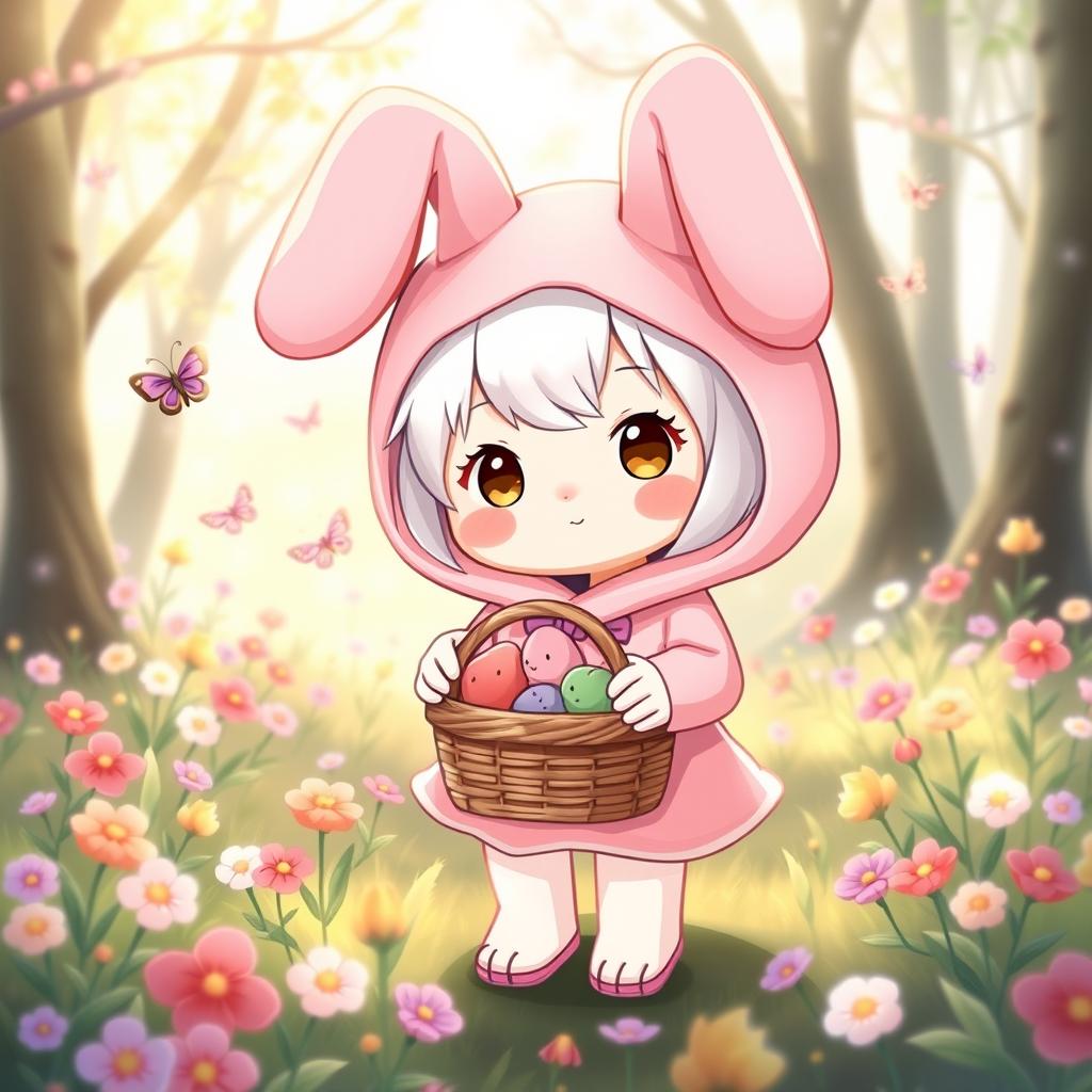 Adorable Rabbit Character in a Whimsical Forest Glade