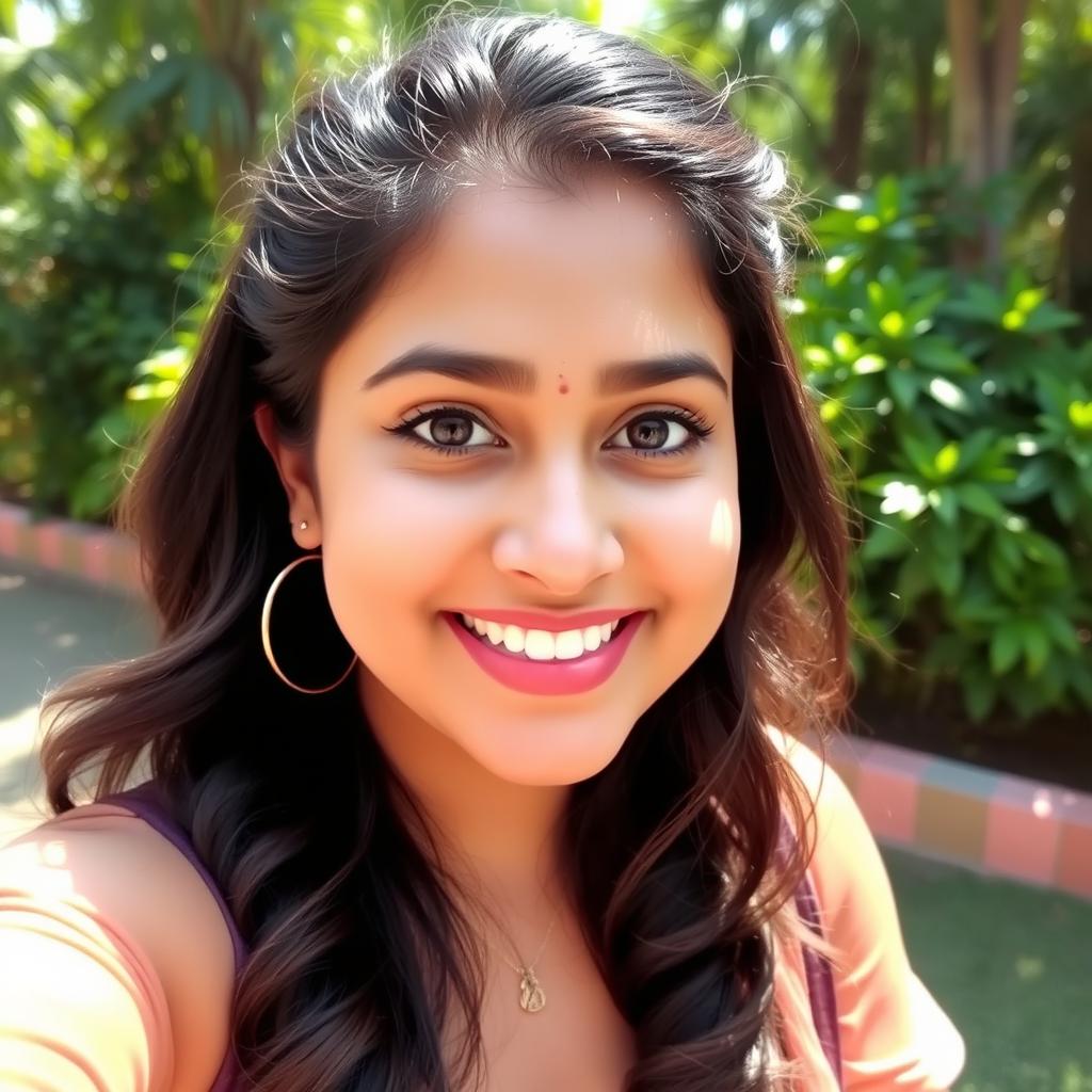 A captivating selfie of Kajal Raghwani, showcasing her radiant smile and expressive eyes