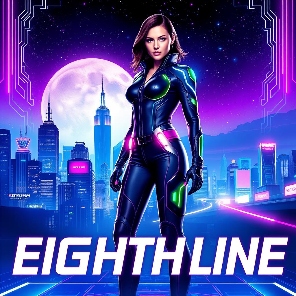 A vibrant poster for a fictional movie titled 'Eighth Line'