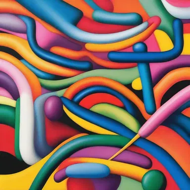 The artist used bold and vibrant colors to represent the opposition between the anticholinergic and acetylcholine in his artwork, symbolizing the battle between relaxation and stimulation.